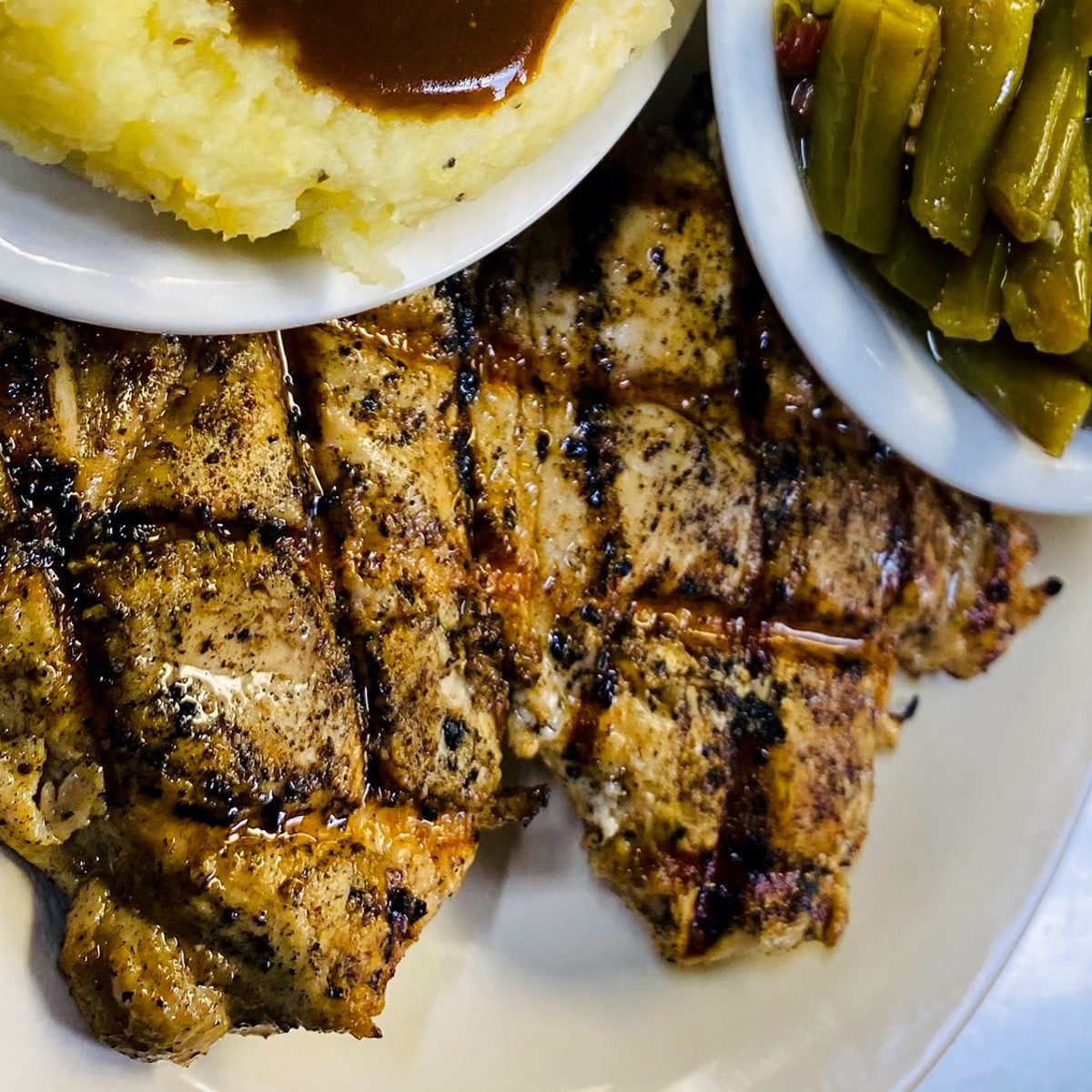 Marinated Grilled Chicken Dinner.